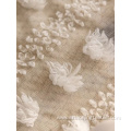 White Cut Flower Four-Leaf Clover Polyester Curtain
